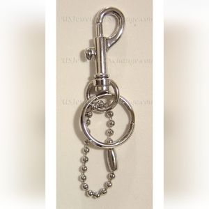 NICKEL DOG LEASH STYLE BOLT TRIGGER SNAP ID T CHARM CLIP & KEYRING